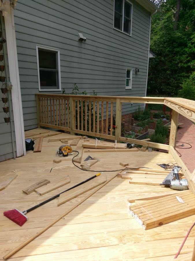Deck staining
